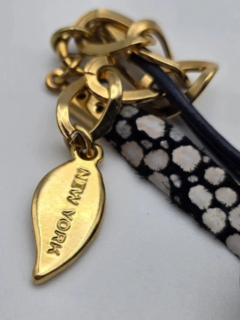 Sara Designs New York Champagne Crystal Leather Multi Strand Wrap Bracelet